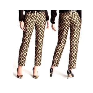 Anne Taylor Gold/Black Leopard Print Capris Petite Size 0